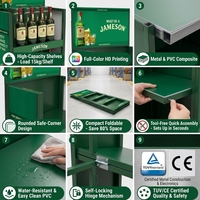 Présentoir à vin personnalisé pour 48 bouteilles, présentoir à liqueur en métal à 4 niveaux, présentoir pliable à poser au sol pour magasin de spiritueux