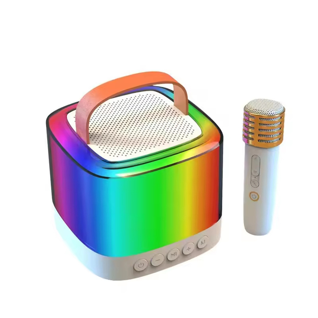 Multi-Function Speaker MP3 Player Fashion Mini Portable Wireless Music Box with Microphone for Home KTV