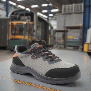 รองเท้านิรภัย Flying Woven สำหรับผู้ชาย, รองเท้าเซฟตี้รองเท้าหัวเหล็กรองเท้าฝึกลำลองหนังนิ่มรองเท้านิรภัยสำหรับปกป้องเท้า - Product Image 1