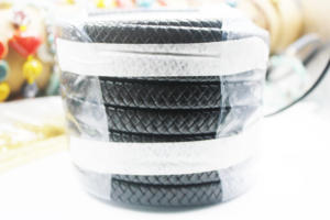 Бмз переработанный 12*6 мм плоский плетеный шнур из натуральной кожи <span class=keywords><strong>OEM</strong></span> 12*6 мм Плетеный кожаный шнур Боло - Product Image 4