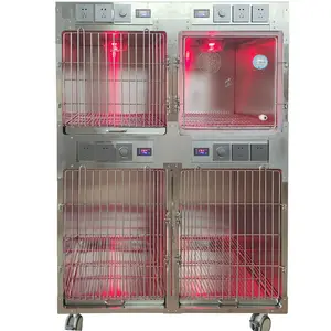 Stainless Steel Veterinary ICU Cage Pet Clinic Oxygen Dog Cage Vet Oxygen Therapy Cage
