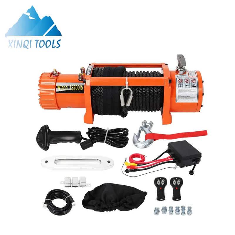 XINQI Elettrico Recupero Verricello, Verricello Elettrico £ 13500 Heavy Duty Cavo di Acciaio Auto Corda di Nylon 12v di Alimentazione Argani