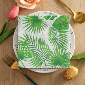 Paper Napkins Double Layer Printed Palm Leaf Design 330mmx330mm Themed Party Disposable Tableware - Product Image 2