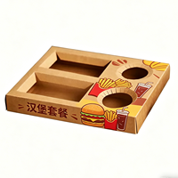 Boîte d'emballage en papier biodégradable de qualité alimentaire personnalisable pour ensemble de plats à emporter, burger et frites