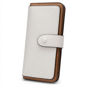 Blocking <b>Wallet</b> for Women Short <b>Trifold</b> 14 Card Slots Zipper Pocket Pu Genuine Leather Lining Normcore/Minimalist Style - Product Image 3