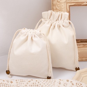 Pochette en toile de coton écologique avec cordon de serrage, sacs en coton personnalisés imprimés pour l'emballage, sac de rangement réutilisable, vente en gros avec logo - Product Image 2