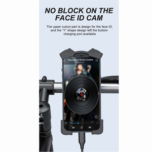 <span class=keywords><strong>Support</strong></span> de téléphone anti-vibration à 4 points d'attache réglable <span class=keywords><strong>pour</strong></span> guidon de vélo, moto, scooter, <span class=keywords><strong>GPS</strong></span>, avec verrouillage quadruple - Product Image 5