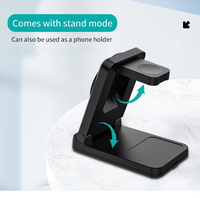 Station de charge sans fil magnétique pliable 3 en 1 pour téléphone portable, chargeur de bureau à charge rapide, support de charge multifonctionnel