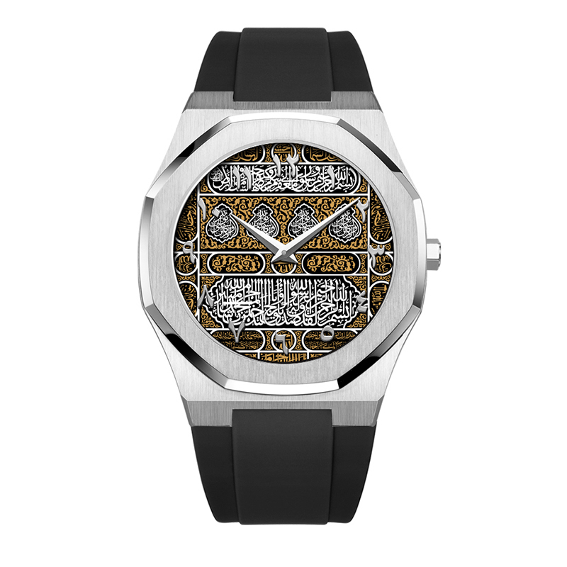 Silver+Black Silicone Strap-2