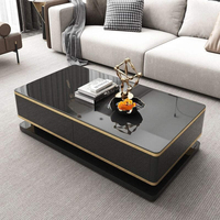 Table basse murale en MDF noir doré de style nordique, combinaison de meuble TV, mobilier moderne pour salon, chambre et hôtel