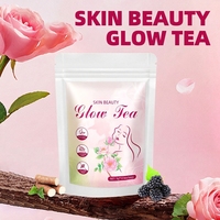 Sachets de tisane aux roses et aux mûres séchées avec du yam et de la réglisse, mélange naturel sans caféine