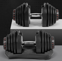 Équipement de fitness pour salle de sport à domicile personnalisée, ensemble d'haltères réglables rapidement de 40 kg, entraînement de force, haltères réglables de 90 lb