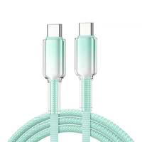 Câble de charge rapide USB Type-C 1M C-C 60W, câble de données tressé en nylon 48 brins, cordon PD flexible, accessoires de téléphone, vente en gros disponible
