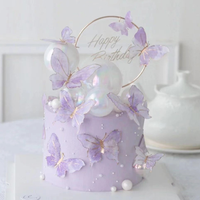 Jungen und Mädchen Babyparty Geburtstag Schmetterling Kuchendekoration Topper Hochzeit Geburtstag Party Tortendeko Zubehör