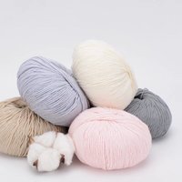 Hilo de Algodón 100% 50g 32S OE Hilado Antipilling Suave Teñido para Tejer a Ganchillo Suéteres, Gorros, Bufandas y Amigurumis para Bebés - 35 Colores