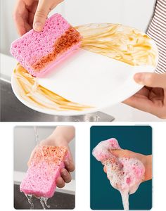 Esponjas de Limpieza de Cocina de Celulosa Absorbente de Secado Rápido, Estropajos de Microfibra Antibacterianos - Product Image 3
