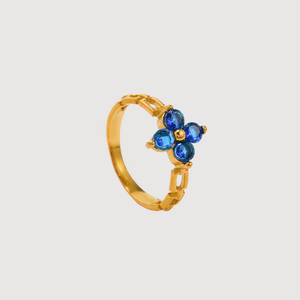 Joyería de moda Anillo de sello de flor de circón colorido Anillos de acero inoxidable chapados en oro de 18K Joyas De Acero Inoxidable Al Por Mayor - Product Image 3