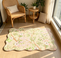 Tapis antidérapants imperméables en mousse PVC florale 2 pièces, anti-fatigue et rembourrés, pour cuisine, buanderie, chambre – Faciles à nettoyer, modernes