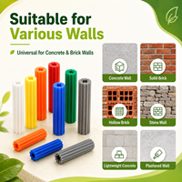 Chevilles murales en nylon pour plaques de plâtre, installation facile, design antidérapant à ailettes, tailles variées, quincaillerie pour l'amélioration de l'habitat