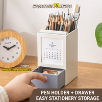 Organisateur de bureau moderne 2027 avec tiroir de rangement et porte-stylos pour la décoration de la maison, du bureau et de l'espace de travail
