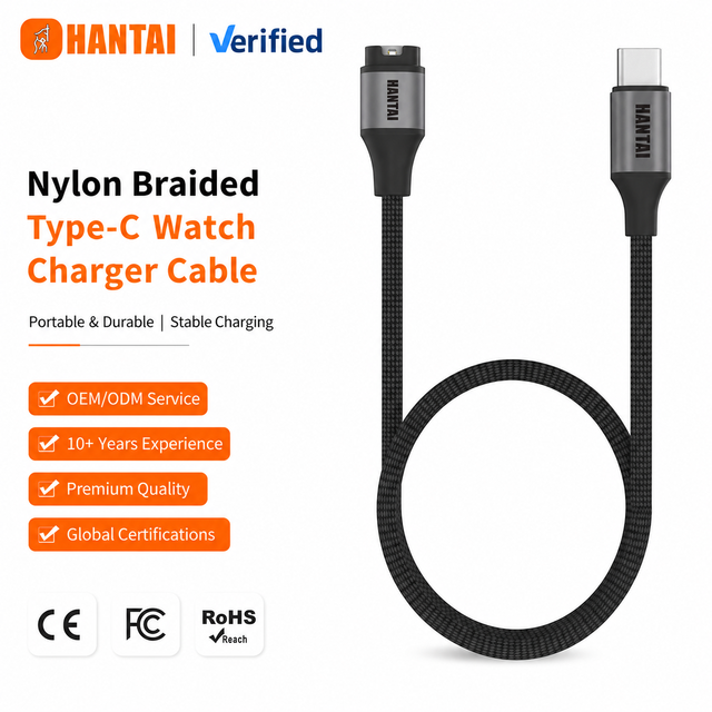 HANTAI USB-C Replacement Charger for Garmin Watch, 3.3ft Nylon Braided Cable Compatible With Fenix 7 6 5 Forerunner Instinct