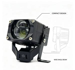 Projecteur LED Hi/Lo 55W 42W avec ventilateur de refroidissement, mini feux auxiliaires à grille, lentille moto, 12V 24V, étanche, mini phare de conduite - Product Image 2