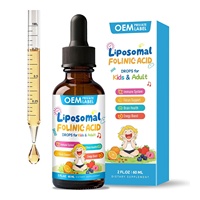 Complément d'acide folique OEM pour enfants, gouttes liquides d'acide folinique avec méthylcobalamine, citrate de zinc, vitamines B6 et C pour la concentration cérébrale et la santé cellulaire