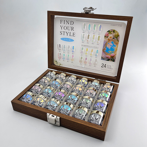 Bộ phấn phủ móng tay 24 màu Aurora <span class=keywords><strong>Chrome</strong></span> siêu sáng, hiệu ứng ánh trăng, làm móng nghệ thuật tự làm - Product Image 1