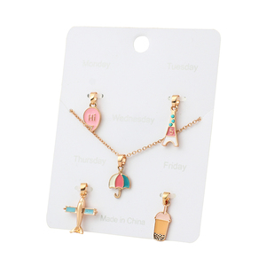 Venta al por mayor <span class=keywords><strong>de</strong></span> collar <span class=keywords><strong>de</strong></span> moda con Semanal Nuevo Chapado en <span class=keywords><strong>Oro</strong></span> Esmalte Encantos Linda Joyería <span class=keywords><strong>de</strong></span> Aleación <span class=keywords><strong>para</strong></span> Niñas y Niños Regalo <span class=keywords><strong>de</strong></span> Fiesta - Product Image 4