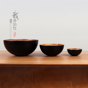 Natural Bamboo Bowls Set Solid Color JZW 09 For Salad Fruit Storage Japanese Style - Product Image 2