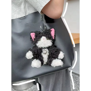 Cute <b>Cat</b>-shaped <b>Plush</b> Keychain Toy Doll Bag Accessory, Suitable As a Gift for Boys and Girls on Festivals - Product Image 6