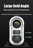 Télémètre laser de golf portable personnalisable 1200m avec objectif 6X, compensation de pente, verrouillage de drapeau, vibration et batterie 750mAh