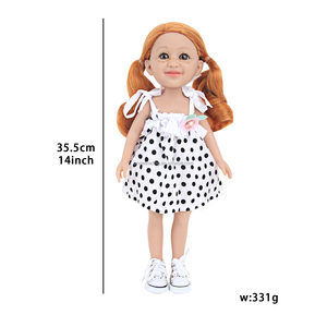 Bambola Nera da 14 Pollici con Doppia Coda di Cavallo Ricciola, Capelli Ricci Marrone Dorato, Vestiti e Scarpe in Vinile <span class=keywords><strong>Non</strong></span> Inclusi - Product Image 5