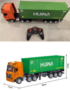 Camión de Contenedor de Comercio Exterior HUINA 1317, Modelo de Simulación a Escala 1/18, Vehículo de Ingeniería de 9 Canales - Product Image 6