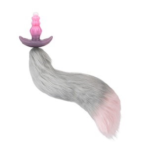 Silicone Anal Plug with Sexy Tail for Cosplay Adult Sex Toys of Stainless Steel Anal Plug Massive Butt Plug Anal Fantasy <b>Dildo</b> - Product Image 4
