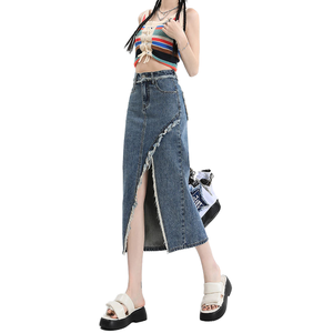 Jupe en jean asymétrique taille haute amincissante décontractée respirante mignonne et tendance pour <span class=keywords><strong>femme</strong></span>, nouvelle collection été 2026 Wangsheng - Product Image 6