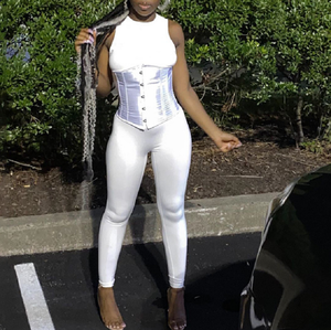 Tuta Corsetto con Lacci per <span class=keywords><strong>Donna</strong></span>, <span class=keywords><strong>Elegante</strong></span> e Sexy, Abbigliamento da Club, Fasciante, Aderente, Provocante, Streetwear - Product Image 6