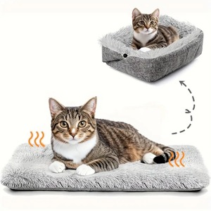 OEM/ODM Customizable Dual-Use Round Fluffy Pet Nest – Striped Pattern, Reversible Plush <b>Cat</b> Bed & Warm <b>Mat</b> for <b>Cats</b>, Dogs & Rept - Product Image 1