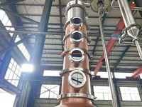 Alambic en cuivre clé en main 500L avec colonne de distillation pour distillerie artisanale