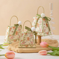 4 Modèles Mélangés de Boîtes en Papier pour Bonbons et Petits Cadeaux de Mariage et Fêtes, avec Poignée, Emballages Cadeaux d'Anniversaire pour Présents