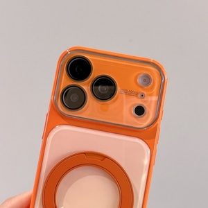 เคสโทรศัพท์มือถือแบบหมุนได้ 360 องศา สีนีออนไล่เฉดใหม่ล่าสุด พร้อมที่ยึดแม่เหล็กสำหรับชาร์จ ป้องกันการกระแทก สำหรับ iPhone 13 14 15 16 17 pro max - Product Image 4