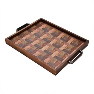 B.S INTERNATIONAL NA150 Bandeja de Servir de Madera Moderna Personalizada Hecha a Mano con Recubrimiento en Polvo, Asa Única, Apta para Microondas y Lavavajillas - Product Image 2