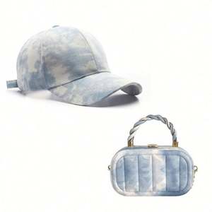 Conjunto de Gorra de Béisbol y Bolso con Diseño Tie-Dye, Ecológico, Informal, Deportivo, para Playa y Fiestas, para Mujer, Cuatro Estaciones, Bordado 3D, Nuevo Diseño 2024 - Product Image 1