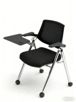 Chaise de bureau ergonomique moderne avec dossier en maille, structure en fer, pliable et empilable, avec roulettes et design rafraîchissant