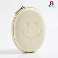 Étui de rangement rigide en EVA personnalisé OEM avec visage souriant, étui de transport portable pour écouteurs, chargeur et accessoires