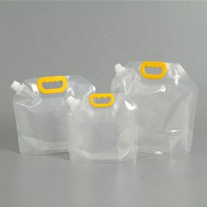 Sacs d'emballage liquide en plastique étanches pliables de 1,5 L, 5 L, 10 L avec poignée et bec verseur, type pochette autoportante - Product Image 2