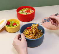 Syh2074 Bol Bento en Silicone de Qualité Alimentaire Sans BPA avec Couvercle en Plastique, Compatible Micro-ondes, Réutilisable pour Préparation de Repas, École, Travail, Voyage