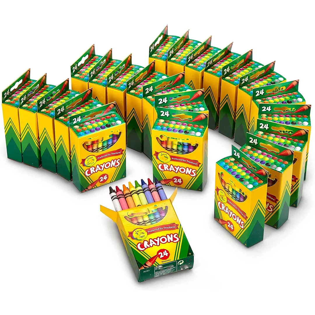 24 confezioni in una scatola di 24 colori classici pastelli Per scatola Per bambini materiale scolastico colori assortiti pastelli