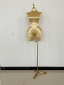 Maniquí de Costura Ajustable de Talla Grande para Parte Superior del Cuerpo, Estilo Brasileño BBL, de Plástico, con Acabado Dorado, Torso Curvilíneo, Pechos Grandes y Glúteos Grandes - Product Image 2