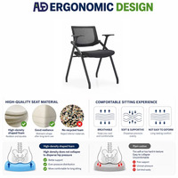 Chaise de formation ergonomique à faible MOQ, pieds en métal, durable, empilable, pour la maison, le bureau et les appartements